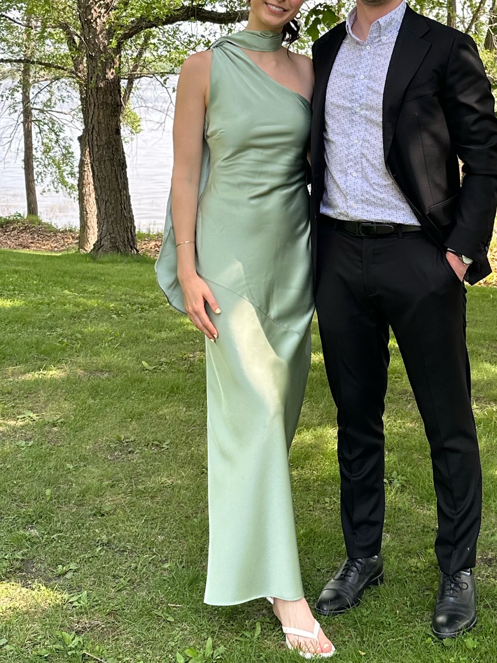 Raye One Shoulder Dress Sage — image 5 of 5